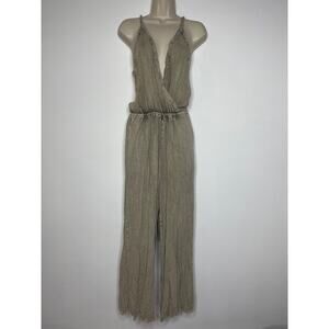 Earthbound trading co green Sleeveless V-neck Romper jumper Size L